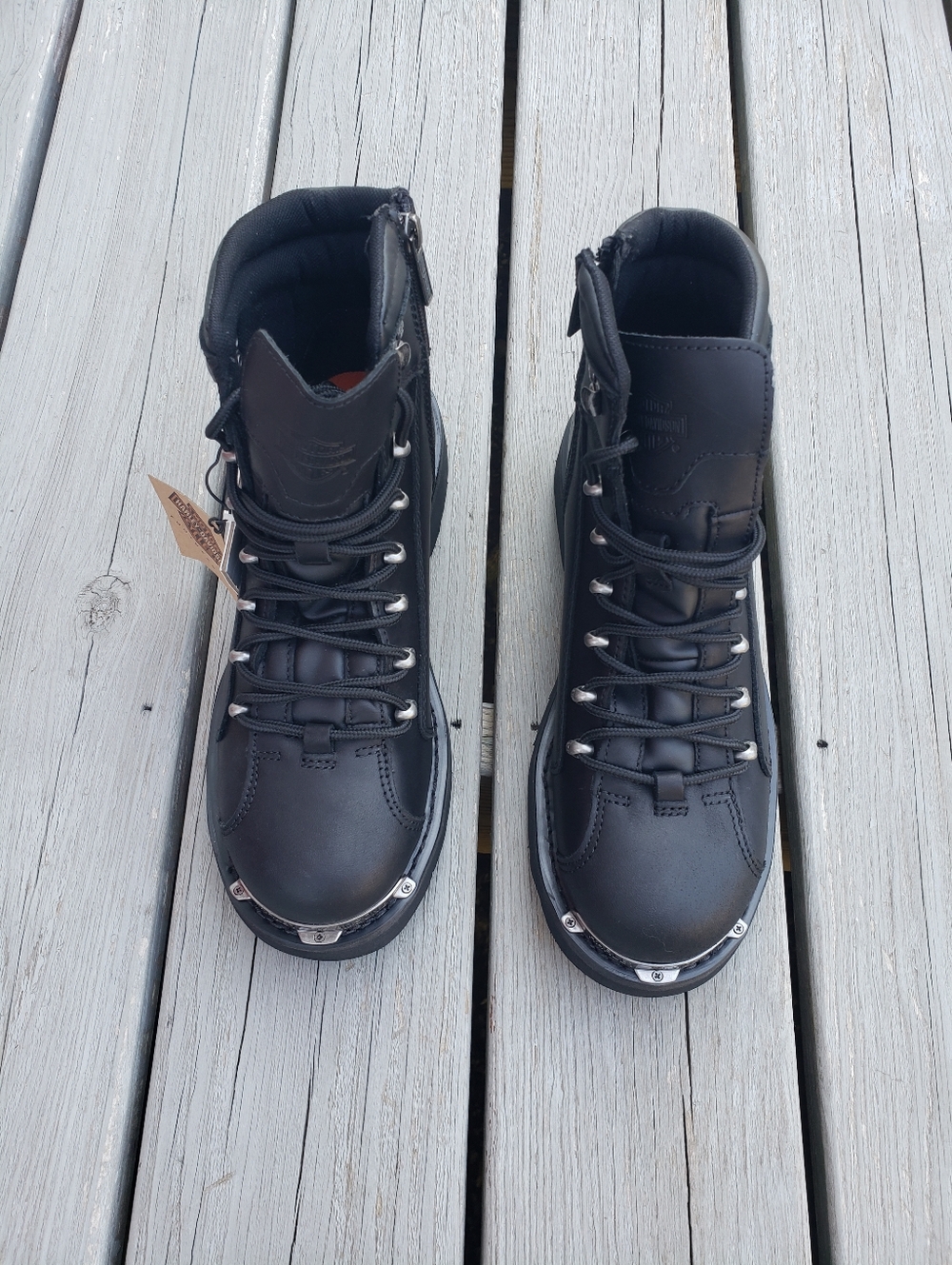 Harley-Davidson Black Leather Motorcycle Boots Size 8.5 D96017